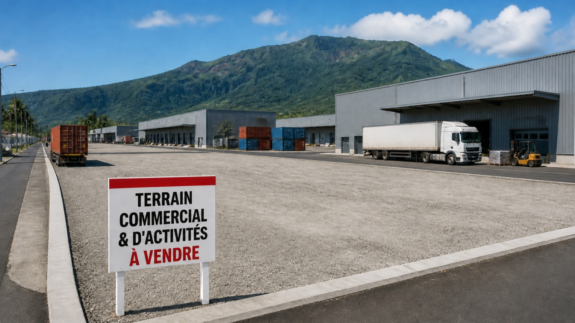 Illustration d’un terrain commercial et d’activités à vendre